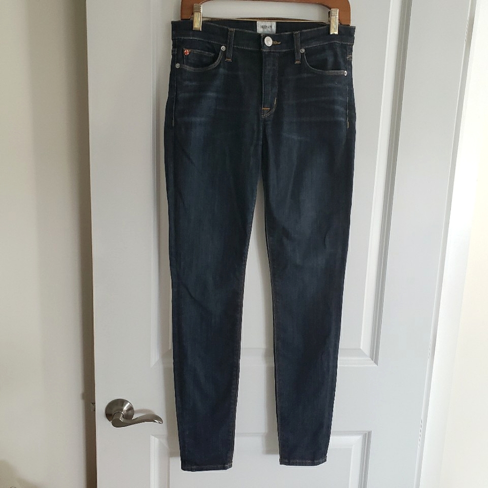 Hudson Nico Midrise Super Skinny Jeans Dark Wash Size 28